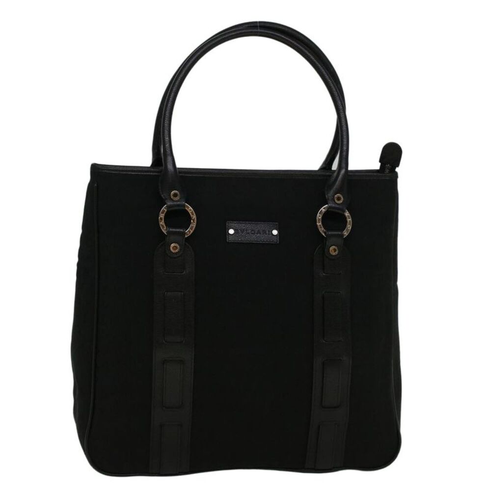 Bvlgari Vintage Canvas Black Canvas Tote Bag Bag